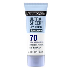 Neutrogena Ultra Sheer Dry-Touch Water Resistant and Non-Greasy Sunscreen Lotion with Broad Spectrum SPF 70, 3 Fl Oz (Pack of 1)