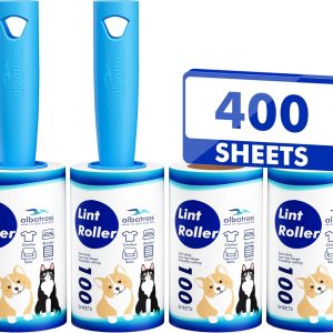 Extra Sticky Lint Roller, Mega Value Set 400 Sheets for Pet Hair Removal, Dog and Cat Lint Remover for Clothes, Furniture, Carpet