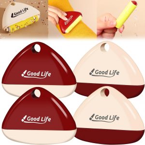 Good Life Lint Roller, Reusable Mini Lint Roller Pet Hair Remover, Portable Lint Roller, Washable Lint Roller, Portable Lint Remover for Clothes, Furniture, Dog & Cat Hair (4 Set)