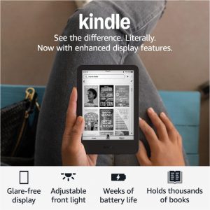 Amazon Kindle (16 GB) - Lightest and most compact Kindle, now with faster page turns, and higher contrast ratio, for an enhanced reading experience - Black